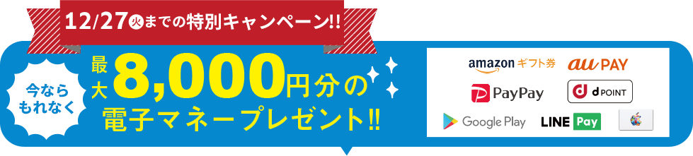 電子マネープレゼント!