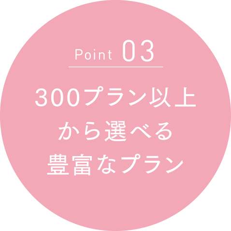 Point03 300プラン以上から選べる