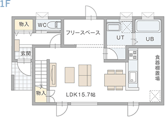 プラン3 1階間取り図