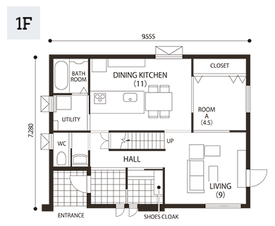 フォルテージデュオ・トレスプラン01の1階間取り図