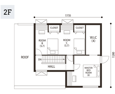 フォルテージデュオ・トレスプラン01の2階間取り図