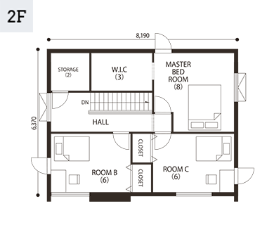 フォルテージデュオ・トレスプラン02の2階間取り図