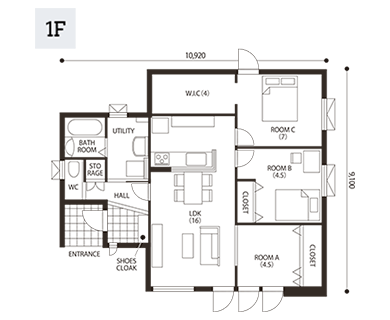 フォルテージデュオ・トレスプラン04の1階間取り図