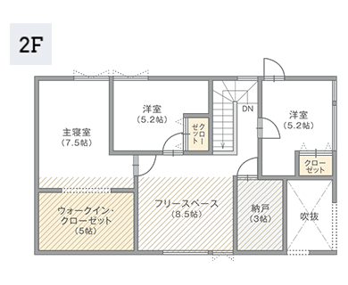 エコシアプラン01の2階間取り図