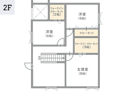 エコシアプラン02の2階間取り図