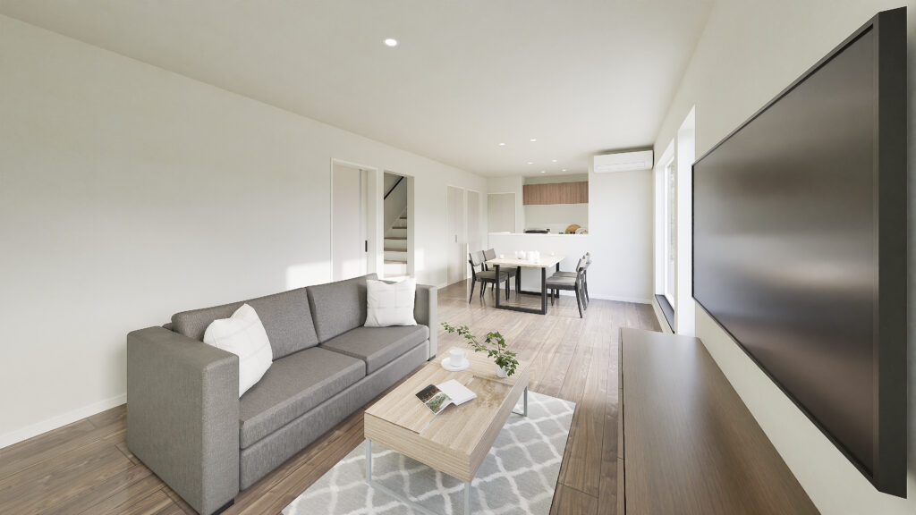 【日々の動きを軽やかにする、モダンな家】東開町3丁目｜モデルハウス-Fiene(フィーネ)-